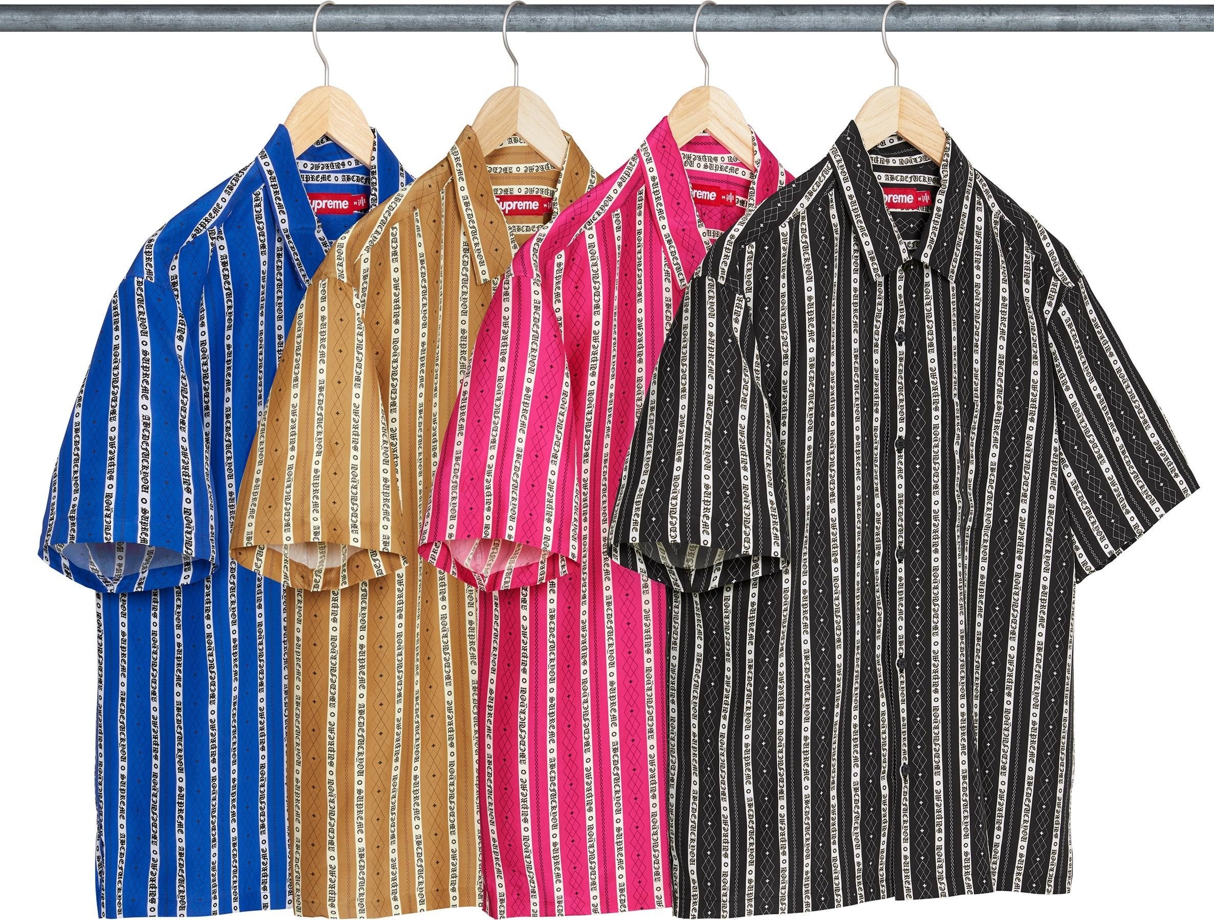 Old English Stripe Silk S/S Shirt